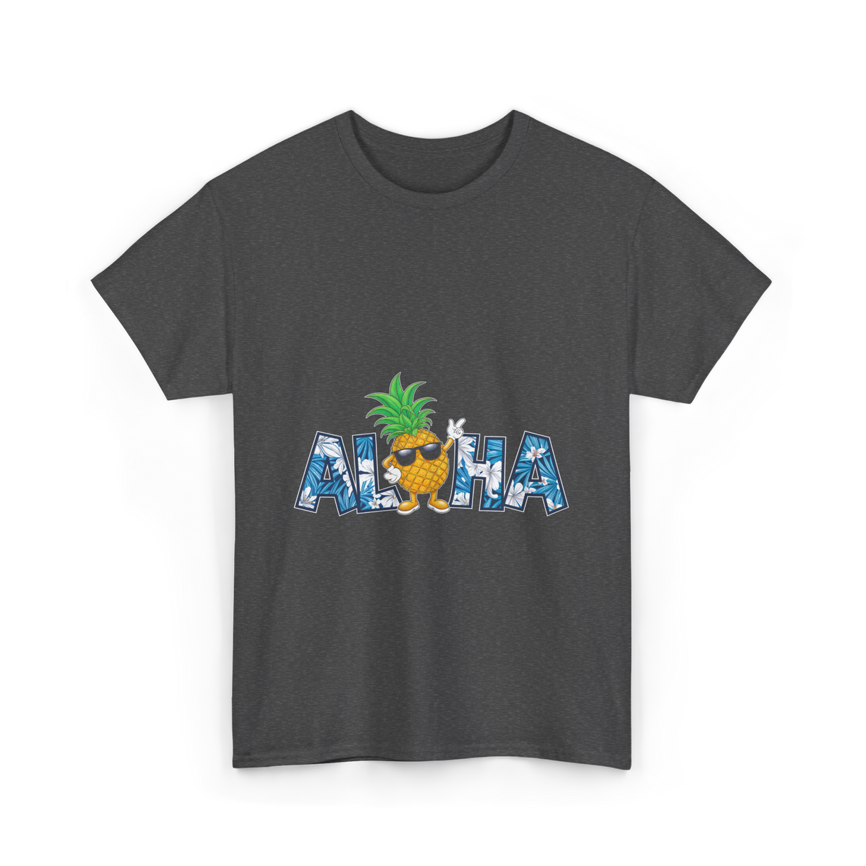 Aloha Pineapple Hawaiian Style T-Shirt - Dark Heather