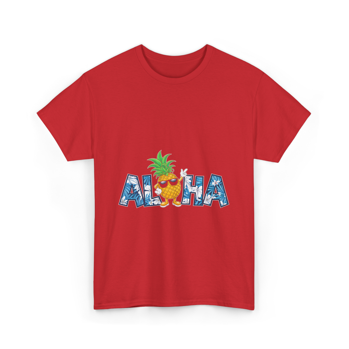 Aloha Pineapple Hawaiian Style T-Shirt - Red