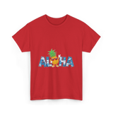 Aloha Pineapple Hawaiian Style T-Shirt - Red