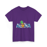 Aloha Pineapple Hawaiian Style T-Shirt - Purple