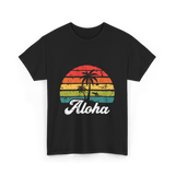 Aloha Sunset Hawaiian Tropical T-Shirt - Black