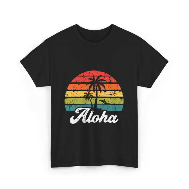 Aloha Sunset Hawaiian Tropical T-Shirt - Black