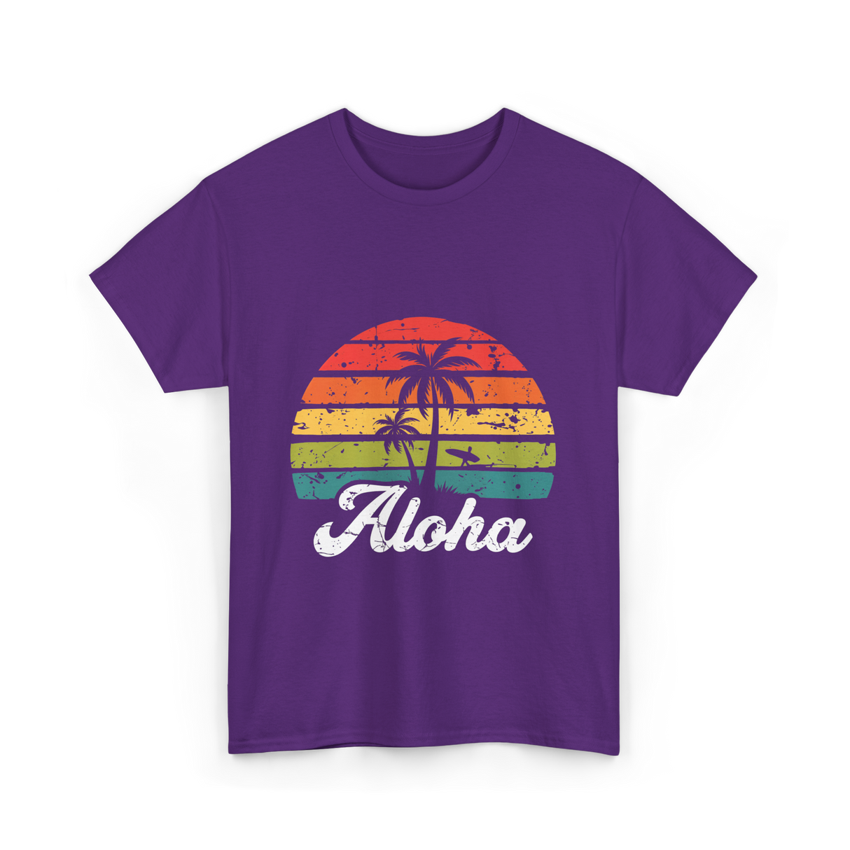 Aloha Sunset Hawaiian Tropical T-Shirt - Purple