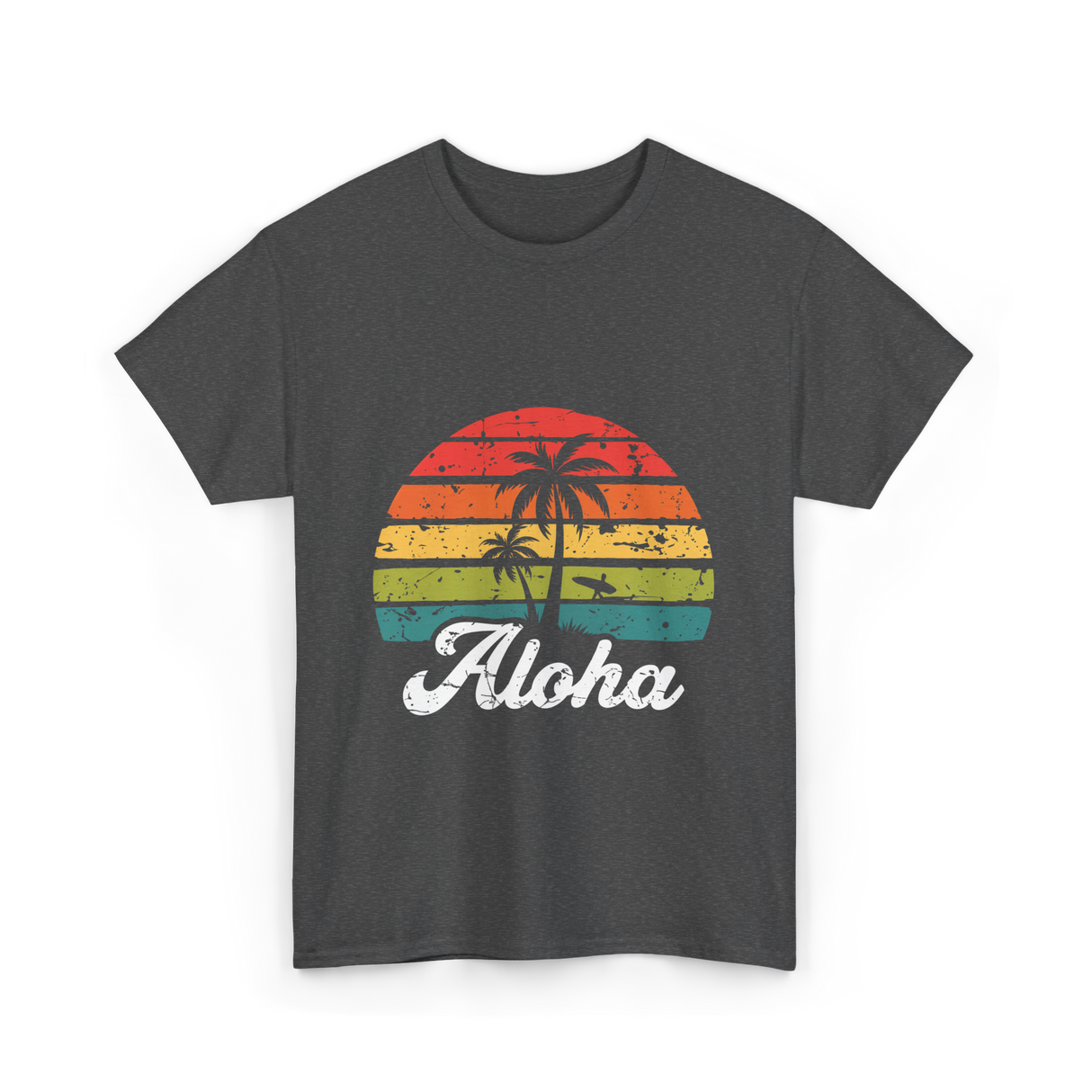 Aloha Sunset Hawaiian Tropical T-Shirt - Dark Heather