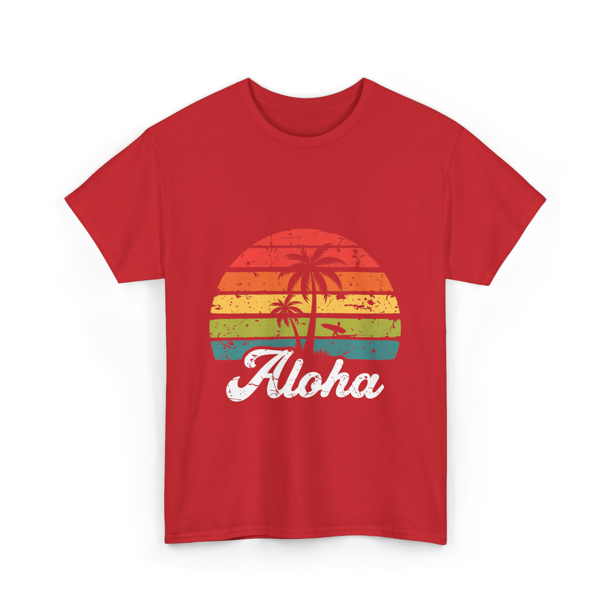 Aloha Sunset Hawaiian Tropical T-Shirt - Red