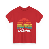 Aloha Sunset Hawaiian Tropical T-Shirt - Red