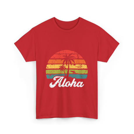 Aloha Sunset Hawaiian Tropical T-Shirt - Red