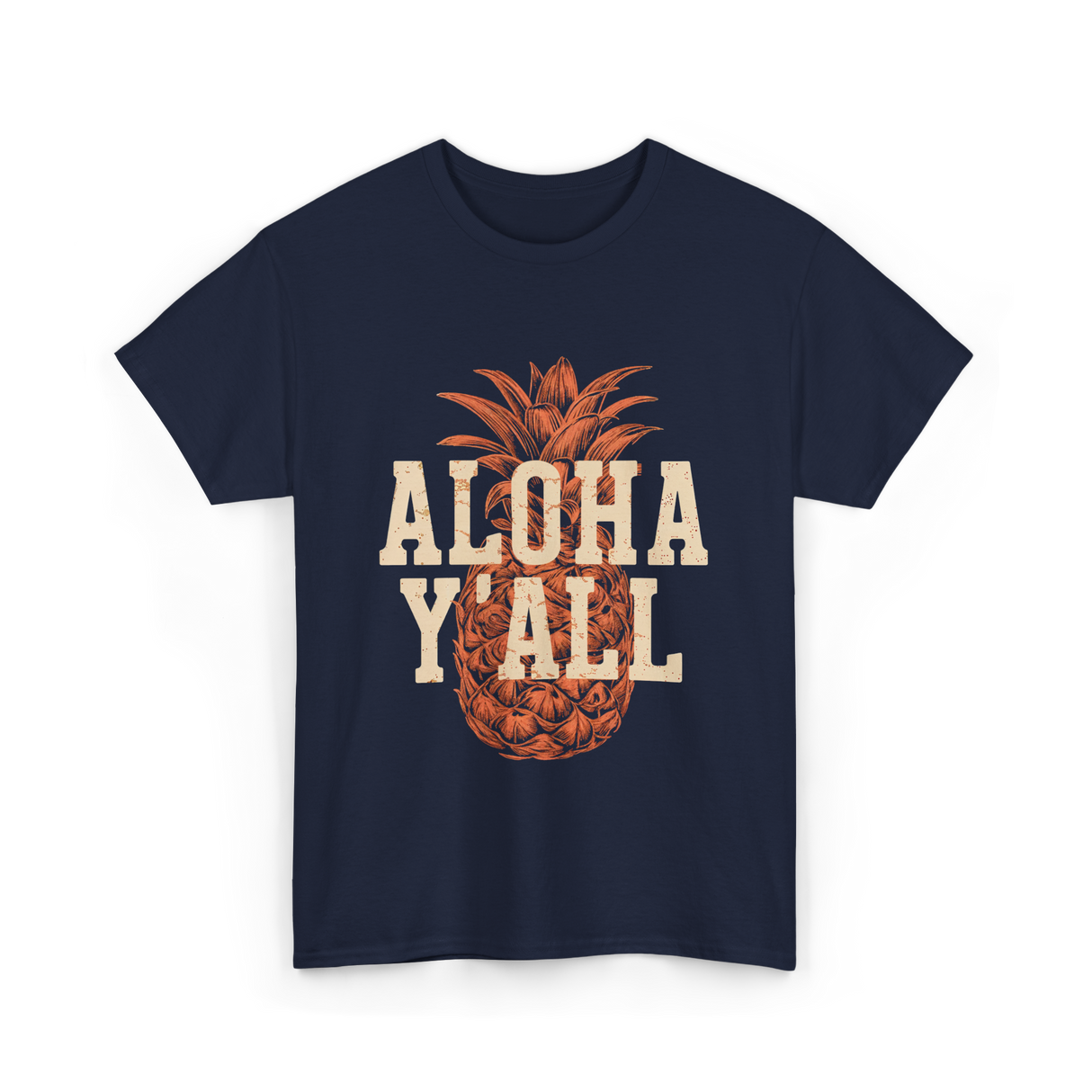 Aloha Y'all Pineapple Vacation T-Shirt - Navy