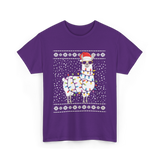 Alpaca Christmas Lights Alpaca T-Shirt - Purple