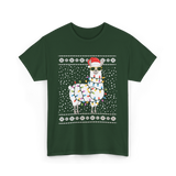 Alpaca Christmas Lights Alpaca T-Shirt - Forest Green