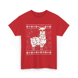 Alpaca Christmas Lights Alpaca T-Shirt - Red