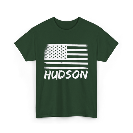 American Flag Celebration Citizenship T-Shirt - Forest Green