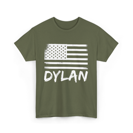 American Flag Citizenship Patriotic T-Shirt - Military Green