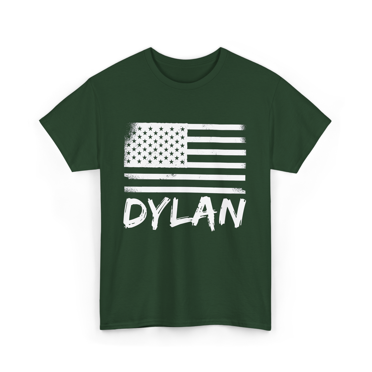 American Flag Citizenship Patriotic T-Shirt - Forest Green