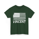 American Flag Citizenship Patriotism T-Shirt - Forest Green