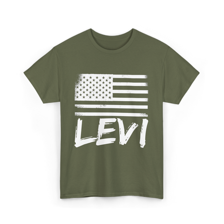 American Flag Citizenship Patriotism T-Shirt - Military Green