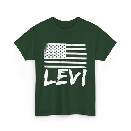 American Flag Citizenship Patriotism T-Shirt - Forest Green