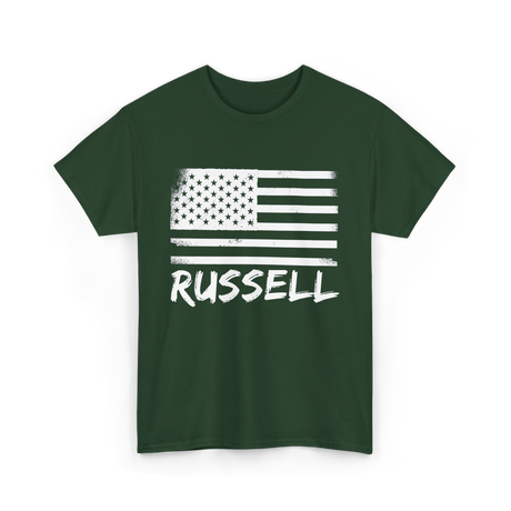 American Flag Design Patriotic T-Shirt - Forest Green