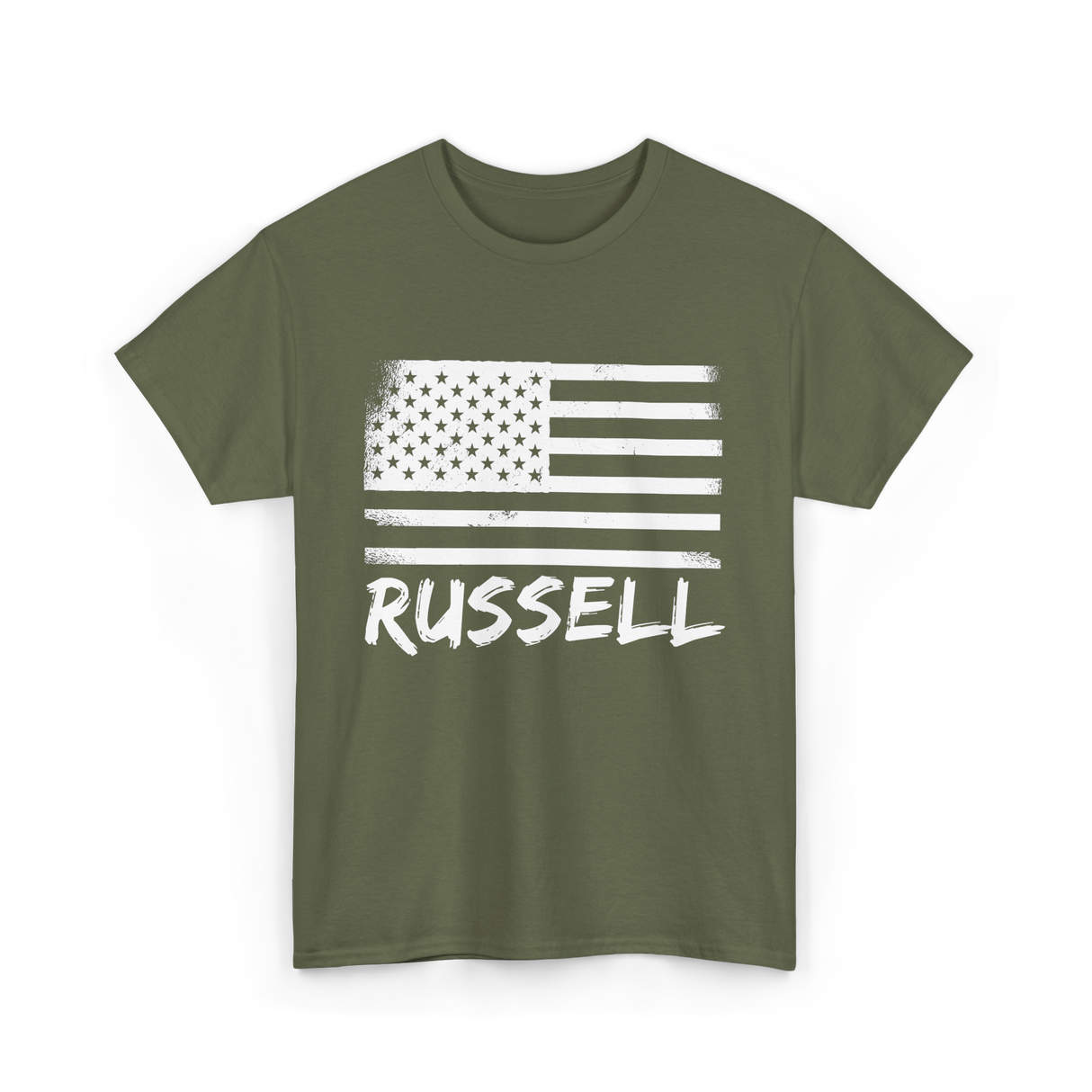 American Flag Design Patriotic T-Shirt - Military Green