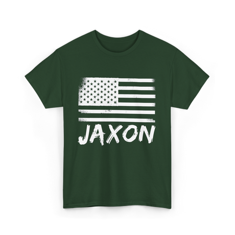 American Flag Design Patriotism T-Shirt - Forest Green