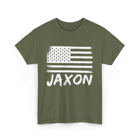 American Flag Design Patriotism T-Shirt - Military Green