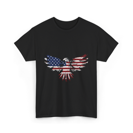 American Flag Eagle American Eagle T-Shirt - Black