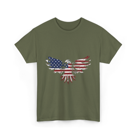 American Flag Eagle American Eagle T-Shirt - Military Green