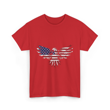 American Flag Eagle American Eagle T-Shirt - Red