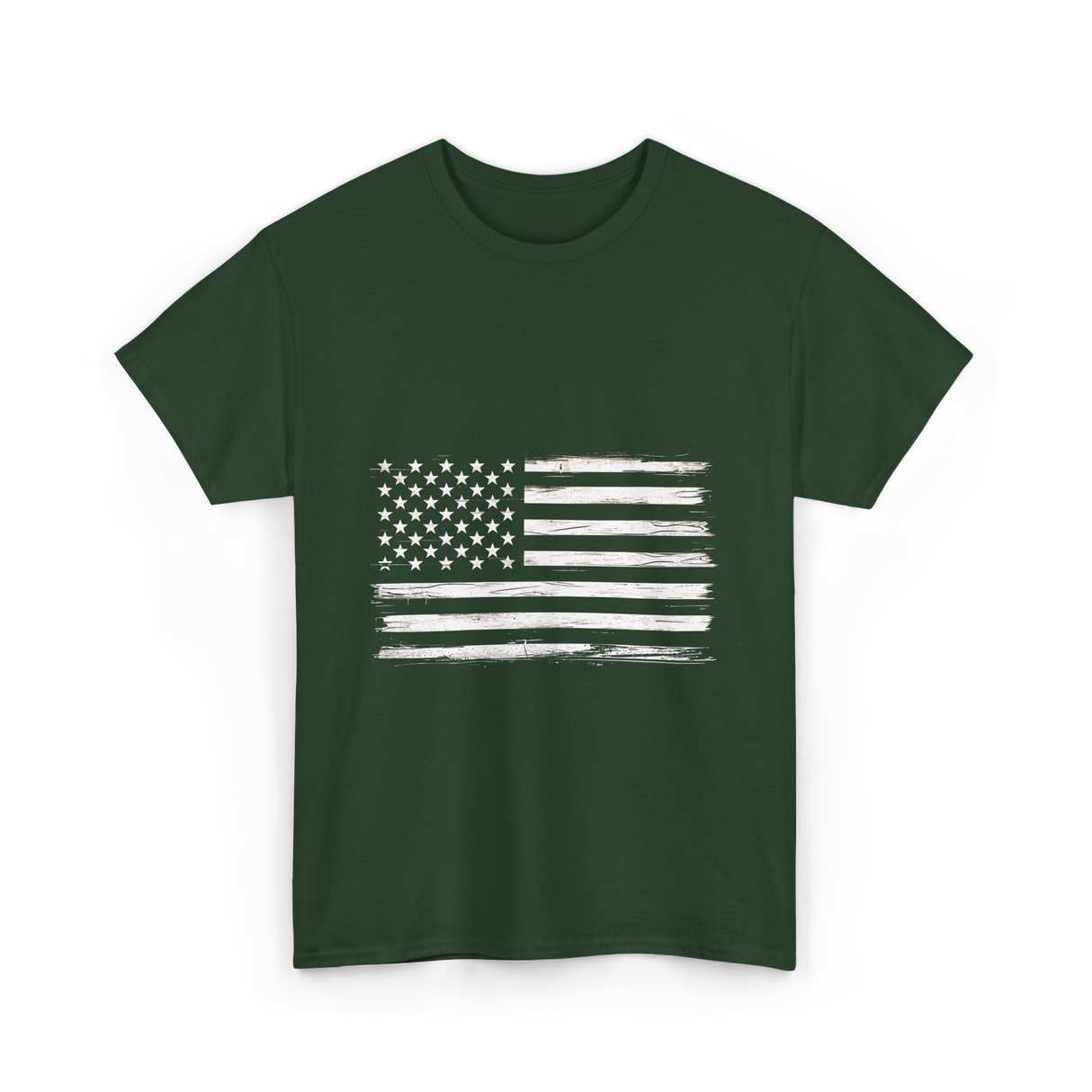 American Flag Patriotic Flag T-Shirt - Forest Green