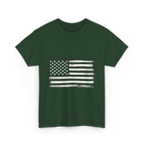 American Flag Patriotic Flag T-Shirt - Forest Green