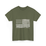 American Flag Patriotic Flag T-Shirt - Military Green