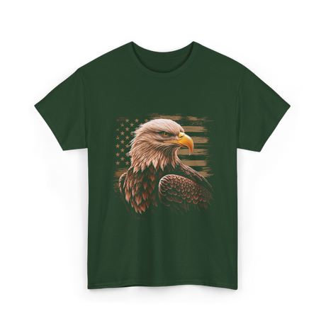 American Flag Patriotic T-Shirt - Forest Green