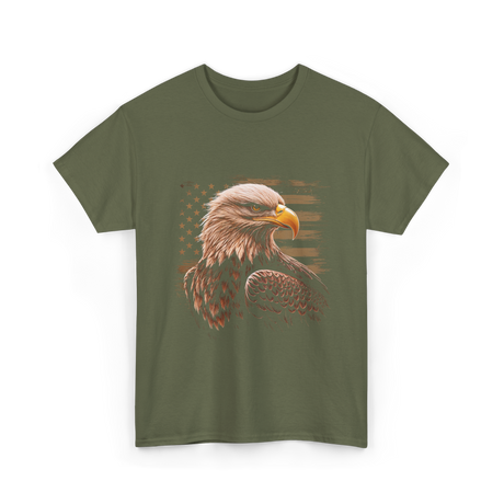 American Flag Patriotic T-Shirt - Military Green