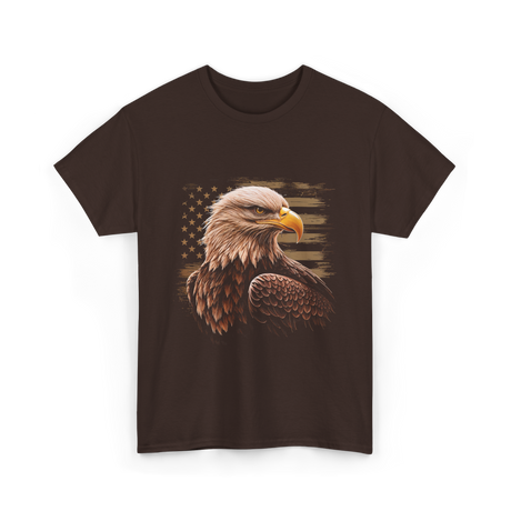 American Flag Patriotic T-Shirt - Dark Chocolate