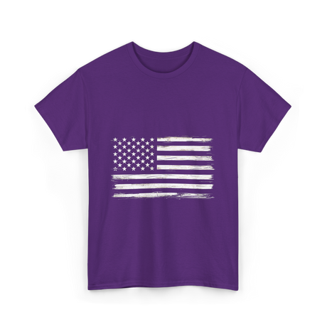 American Flag USA Patriotic T-Shirt - Purple