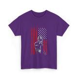 American Football Player Football T-Shirt - Purple