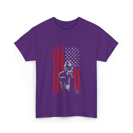 American Football Player Football T-Shirt - Purple