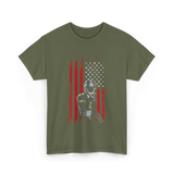 American Football Player Football T-Shirt - Military Green