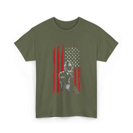 American Football Player Football T-Shirt - Military Green