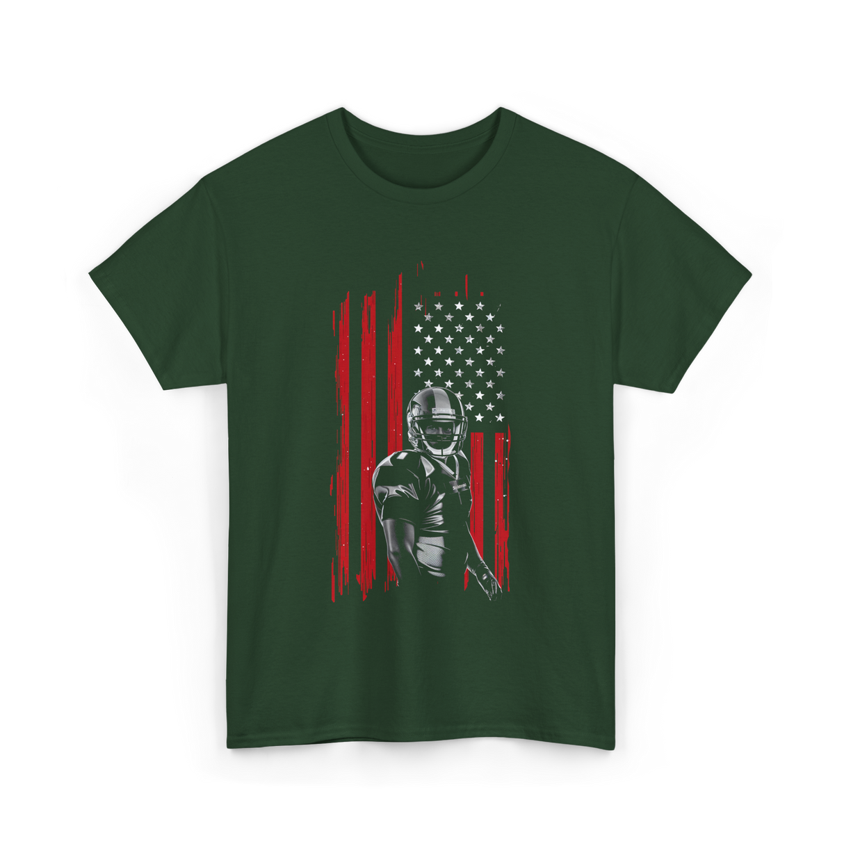 American Football Player Football T-Shirt - Forest Green