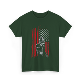 American Football Player Football T-Shirt - Forest Green