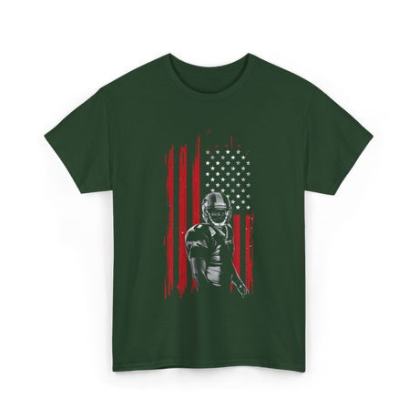 American Football Player Football T-Shirt - Forest Green