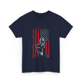 American Football Player Football T-Shirt - Navy