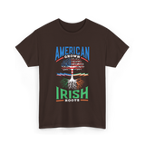 American Grown Irish Roots Ireland T-Shirt - Dark Chocolate
