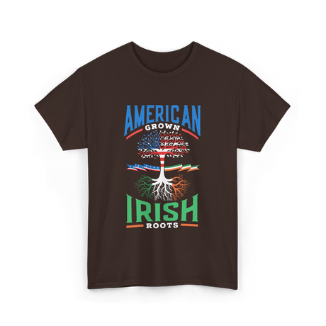 American Grown Irish Roots Ireland T-Shirt - Dark Chocolate