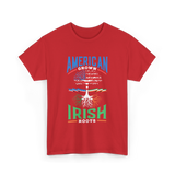 American Grown Irish Roots Ireland T-Shirt - Red