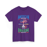 American Grown Irish Roots Ireland T-Shirt - Purple