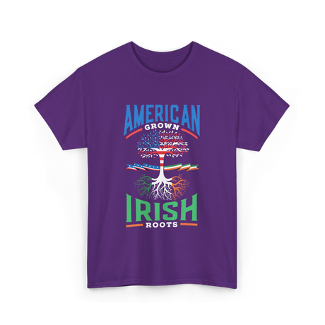 American Grown Irish Roots Ireland T-Shirt - Purple