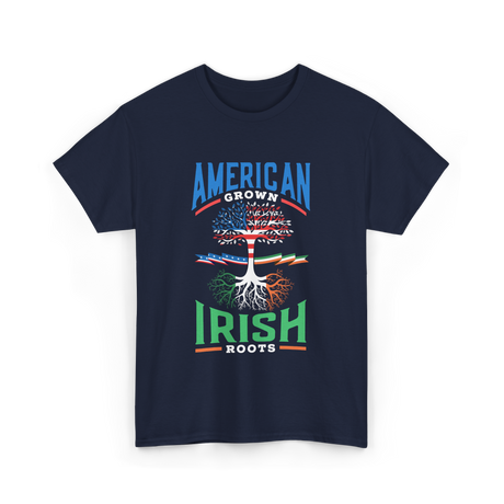 American Grown Irish Roots Ireland T-Shirt - Navy