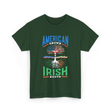 American Grown Irish Roots Ireland T-Shirt - Forest Green
